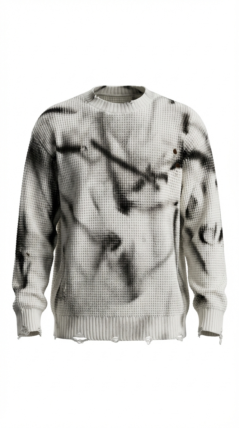 Maglione Girocollo Spray Black & White