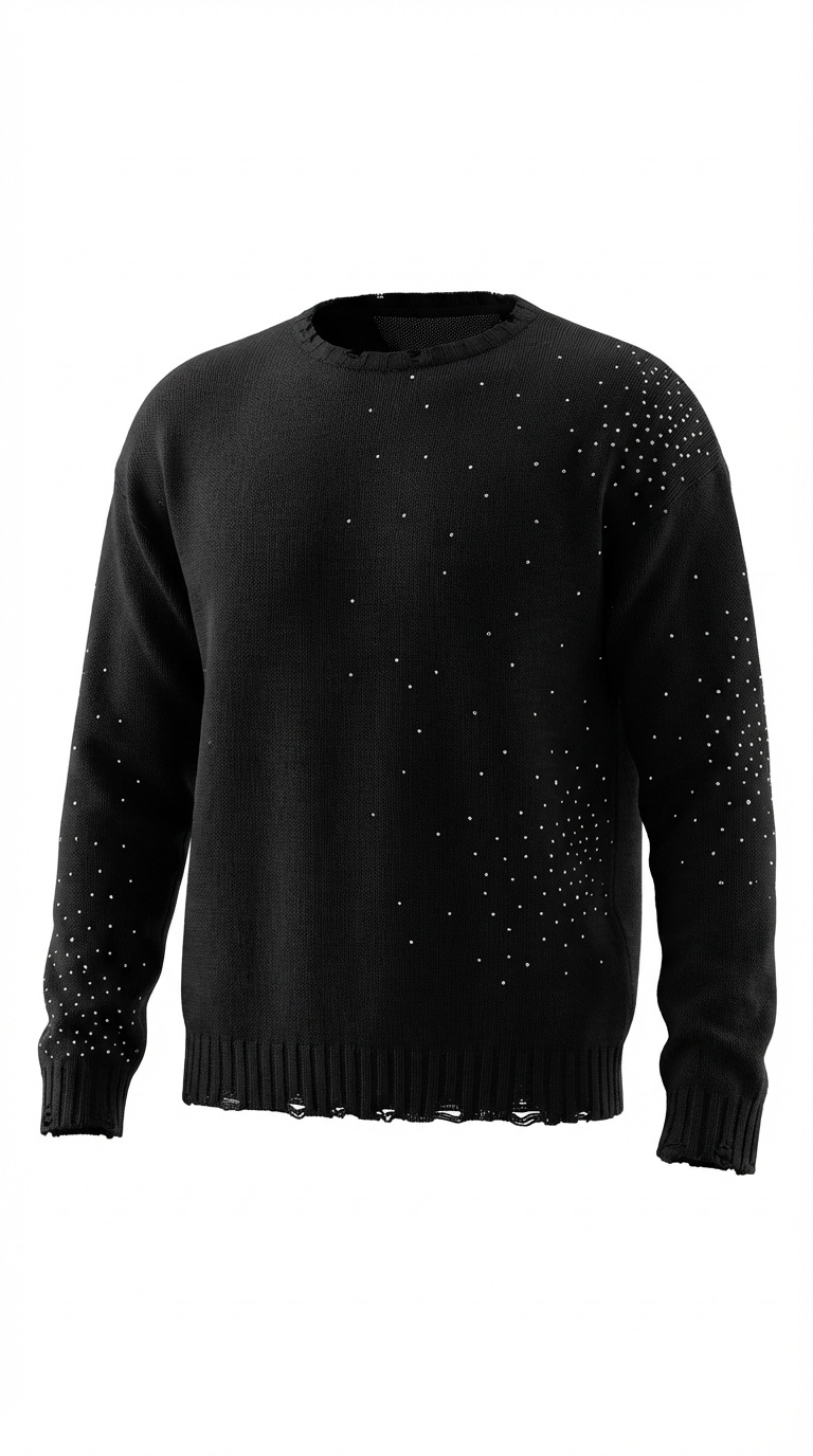 Maglione Strass Black